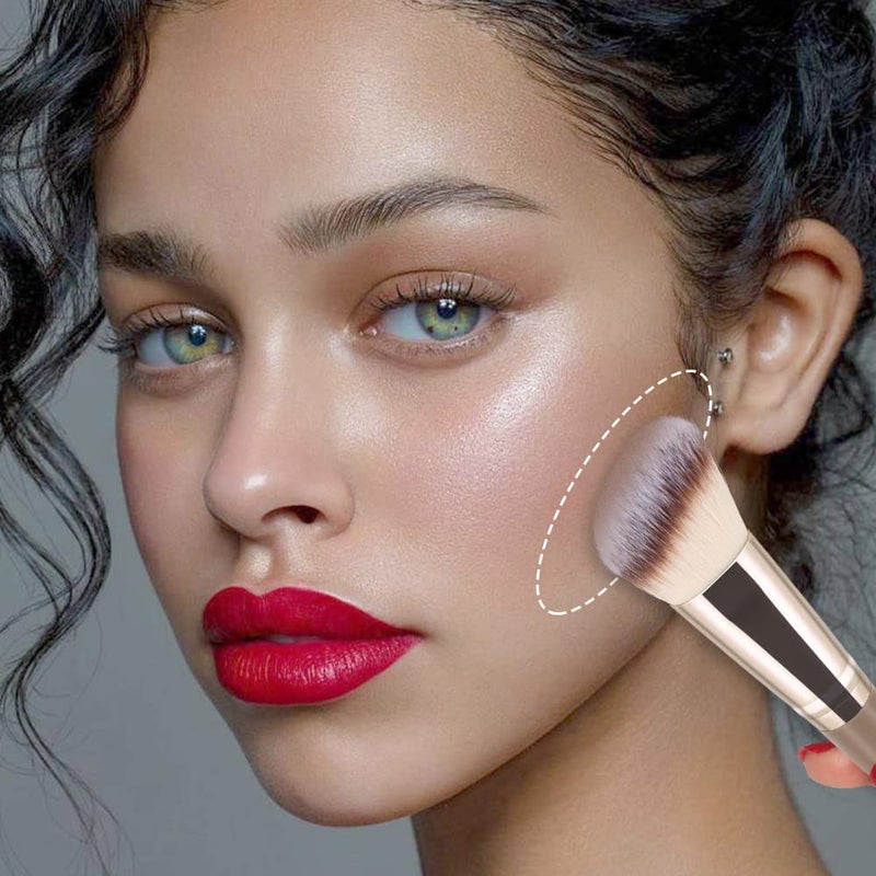 Anmor Contour Brush, Premium Contour Blush Bronzer Face Makeup Brush, Perfect For Cheek Forehead Jaw Nose Blending Deepening Contouring Polishing, Suitable For Powder Liquid Cream (Angled Contour - Image 3